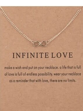 NWT Silver Infinity Necklace Infinite Love